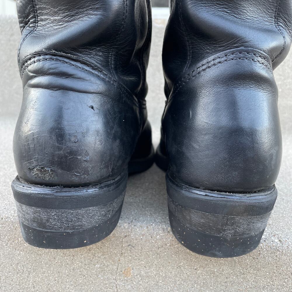 Red Wing Pecos Boots Mens 10.5 B Black Leather Vibram Work Ranch Western Pull On - Picture 15 of 16
